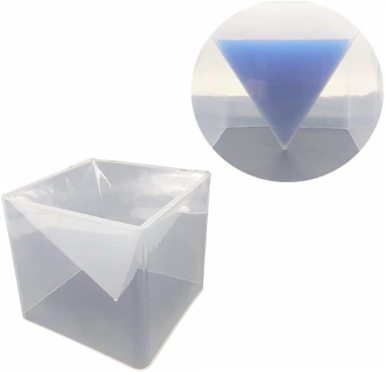 Piramide siliconen vorm voor hars handwerk, doe-het-zelf sieraden maken, 15 cm, transparant met schaal