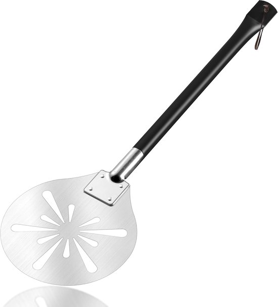 Pizzaschep 20,3 cm, ronde pizzaschep met afneembare greep, roestvrijstalen pizzawender voor oven, grill, brood bakken, gemakkelijk op te bergen, vaatwasserbestendig, pizza peel