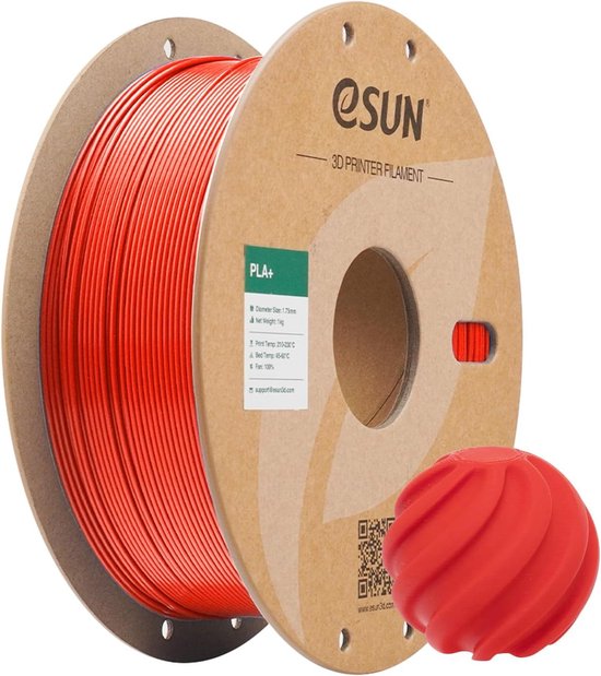 PLA+ Filament 1.75 mm voor 3D Printers, Verbeterde Taaiheid en Precisie, 1KG Spoel, RGB Rood, Ideaal voor Professionele Projecten en Creatieve Ontwerpen