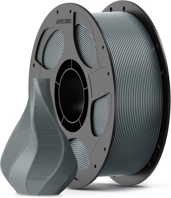 PLA filament 1.75mm voor 3D-printers, 1kg zilver, sterke taaiheid, herbruikbare spoel en vacuümverpakking, ideaal voor slimme printprojecten