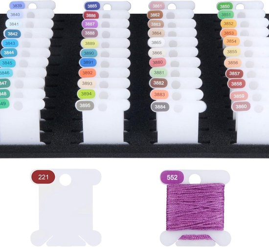 Plastic Borduurfloss Klossen - Set 3 - 500 Stuks - Voorgelabeld voor Organisatie - Voor Borduur- en Stitchliefhebbers