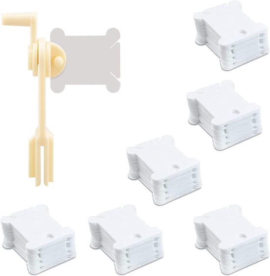 Plastic Borduurgaren - Wit - 19 x 13 x 3,4 cm - Kunststof Wikkelplaat voor Handwerk - Voor Naaien en Borduren