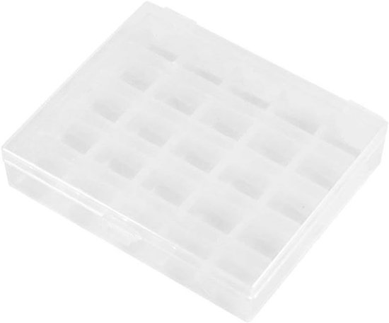 Plastic Lege Spoelenhouder, Duidelijke Opbergdoos voor 25 Spoelen, Ideaal voor Huishoudelijke Naaimachines en Organisatie van Naaigerei van Merkloos