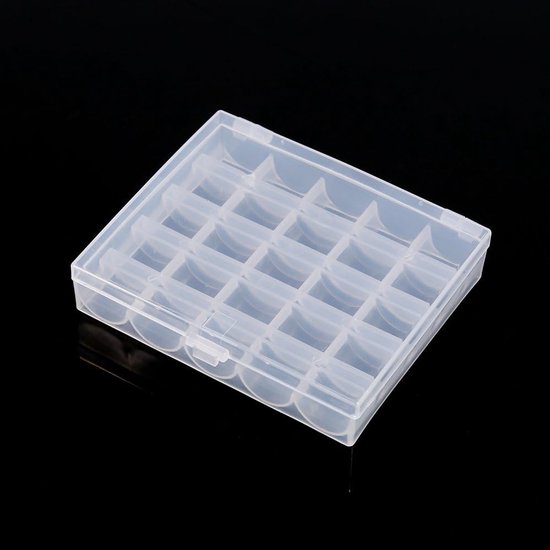 Plastic Opbergdoos voor Naaiaccessoires, Lege Spoelen, Organiser voor 25 Spoelen, Handige Naaihulpmiddelen en Accessoires, Ideaal voor Creatieve Projecten