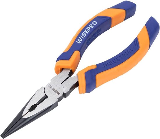 Pliers, 60CR-V Flat Round Pliers, 160mm Point Pliers with Side Cutter, Non-Slip Handle for Jewellery Making (15.2 cm) - ShopVlot