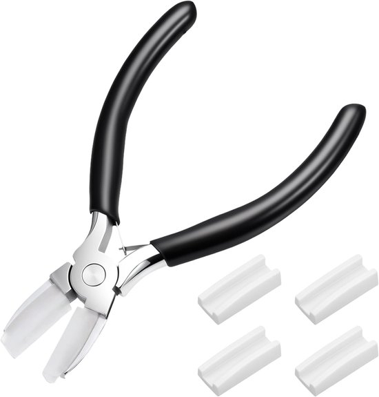 Pliers, Backing Pliers, Flat Pliers, Nylon Pliers for Jewelry Making, Non-slip Nylon Crimping Pliers with Rubber - ShopVlot
