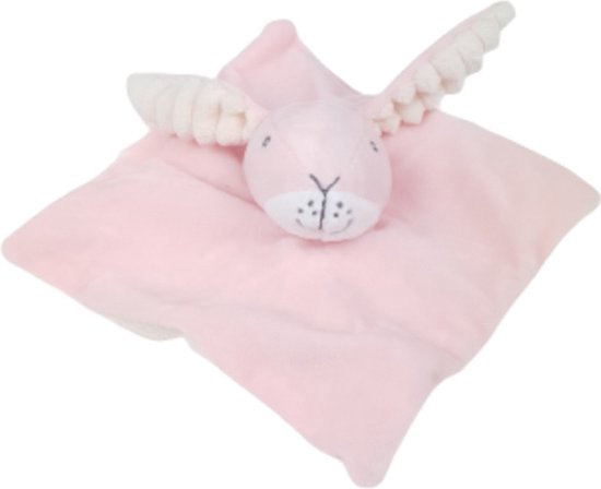 Pluche knuffeldoekje - Konijn NONO - Roze - 17 cm van Tiamo