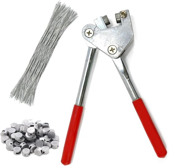 Plumb Petrol Pliers Set - 165 mm - Steel Sealing Pliers met 80 Lead Plumbs - 80 Seal Wire voor Watermeter - Flow Meter en Logistiek