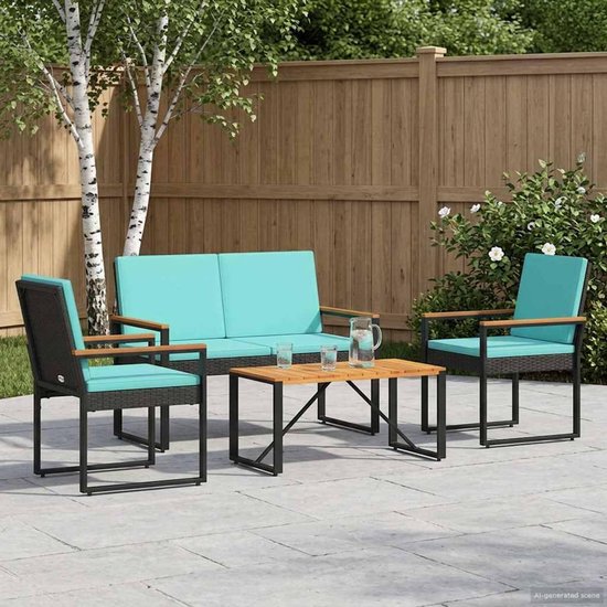 poly rattan weerbestendig gepoedercoat stalen frame met afneembare kussens