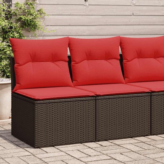 Poly rattan weerbestendig loungeset met opbergtas bruin 15.6