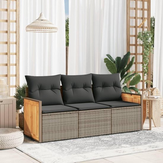 Poly rattan Weerbestendig Opbergfunctie Grijs