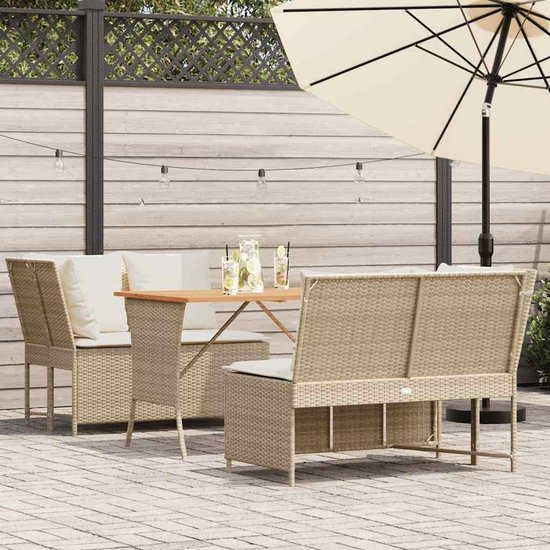 poly rotan onderhoudsarm buitenshuis comfortabele loungeset beige crèmewit