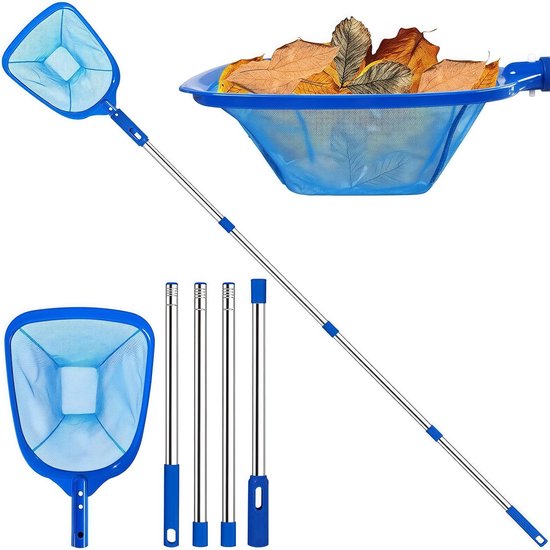 Pool Landing Net 185 cm - Verstelbare telescopische steel - Fijn gaas - Effectieve reiniging van uw zwembad - SnelShoppen
