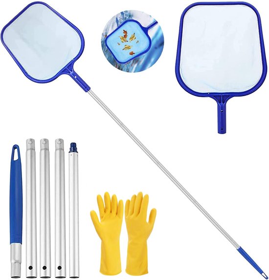 Pool Landing Net met Aluminium Telescopische Steel, 122 cm lang, fijnmazig zwembadnet voor het reinigen van zwembaden en vijvers van Merkloos