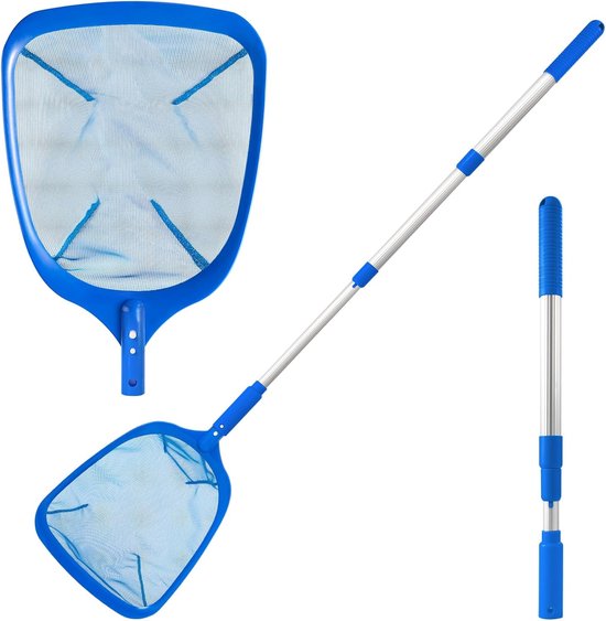 Pool Net - Pool Skimmer Net with 5 Section Detachable Poles, 22.2''- 59.1'', Skimmer Net with Fine Mesh Net, Pool Leaf Net van Merkloos