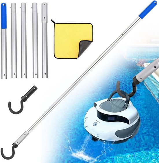 Pool Robot Hook, Pool Hooks for Rod with 185 cm Telescopic Rod, Accessory Hooks for Pool Suction Robot, General - ShopVlot