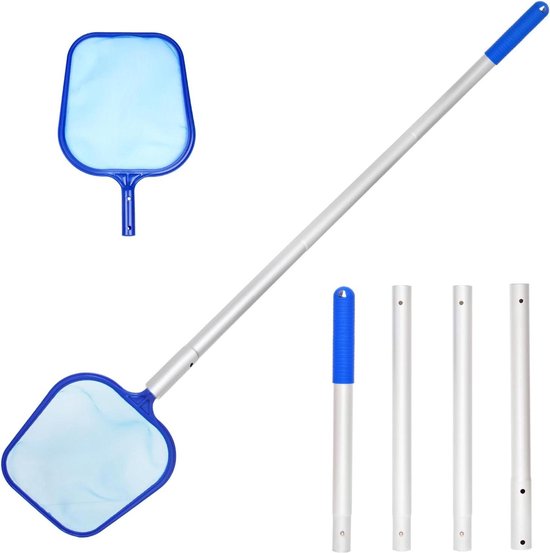 Pool Skimmer Net Heavy Duty Scoop Leaf Rake with Aluminum Rod Fine Mesh - Pond Fountain Spa Cleaning Accessories - Above Ground Swimming Pool Fishing Tank 4 Piece van Intex