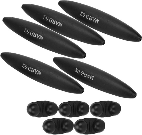 Portable EVA dobbers voor vissen - set van 5 stuks - meerval dobbers en bel - outdoor visaccessoires - zwart - hoge sterkte van Merkloos