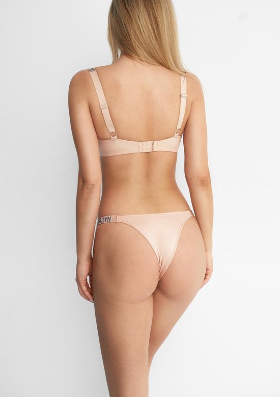 Poupee - Tanga Slip - Mon Bijou Secret - Glanzende Bandjes - Beige van Merkloos
