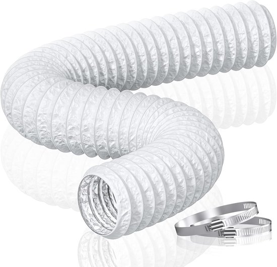 Power Afvoerslang 125mm Lengte 5m Flexibele PVC-aluminium Buis Ventilatieslang Geluidsgeïsoleerde Warmte-isolatie Aluminium Flexibele Slang Afvoerbuis voor Afvoerluchtventiel