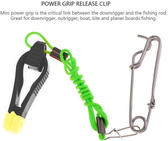 Power Grip Release Clip voor Planer Board en Downrigger - Trollen op Zee met Duurzame ABS Clip in Zwart en Geel