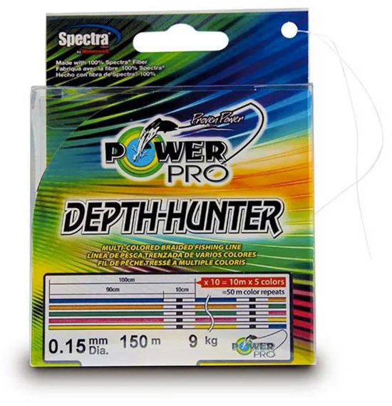 Power Pro Depth Hunter Gevlochten Vislijn 300 M Grijs 0.190 mm van Merkloos