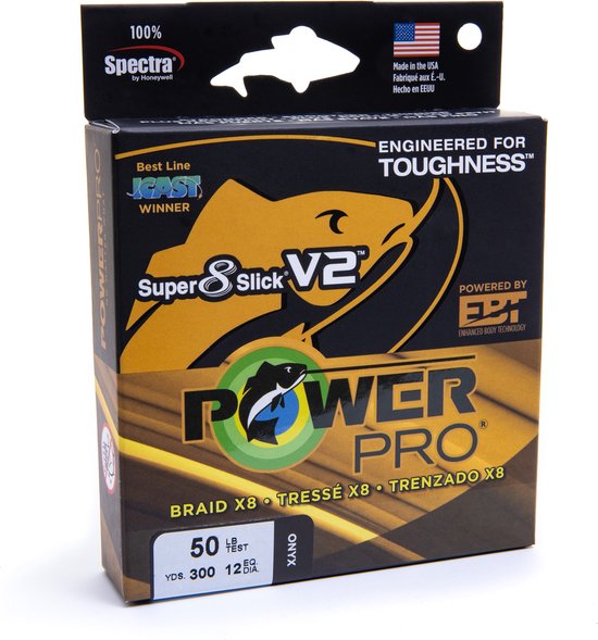 Power Pro Super 8 Slick V2 Gevlochten Vislijn 135 M Grijs 0.130 mm van Power Pro