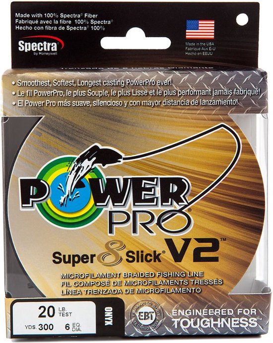 Power Pro Super 8 Slick V2 Gevlochten Vislijn 275 M Grijs 0.410 mm van Merkloos
