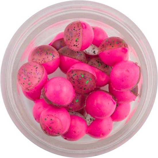Powerbait Power Clear Eggs Magnum Floating (15g) - Kleur : Clear Silver - Fluo Yellow (Garlic Scent) van Berkley