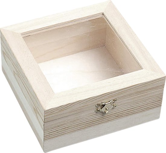 Prandell 218735720 Knorr prandell 218735720 Box 15,5 x 15,5 x 7,5 cm, met klapdeksel en sluiting met kunststof venster 3,5 x 3,5 cm, bruin