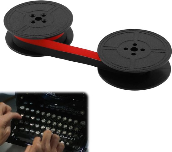 Precieze schrijfmachine inktlint voor DIN 2103 en 32755, dubbele spoel, zwart/rood, perfecte afdrukresultaten, geschikt voor mechanische typewriters