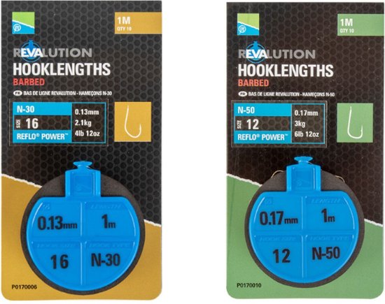 Preston Revalution Hooklenghts Barbed 1m (10 pcs)