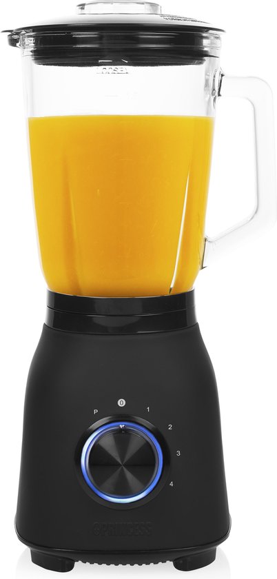 Princess 212092 Black Steel Blender 1000 – vier snelheidsinstellingen – 1.5 L van Princess