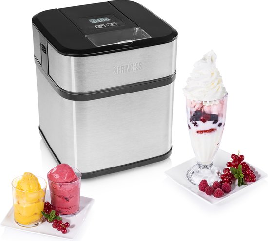 Princess 282605 - IJsmachine - 1.5 liter - Roomijs - Yoghurtijs - Frozen Yoghurt - Sorbetijs - IJsmaker - Compact van Princess