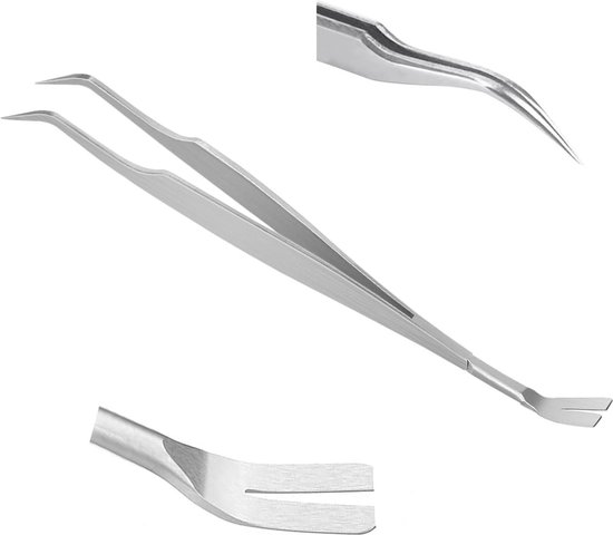 Professional Stainless Steel Tick Pliers - Easy Tick Removal - Any Size - Tick Tweezers and Tick Hook - Reliable and Easy to Use - People Dogs Cats van Merkloos