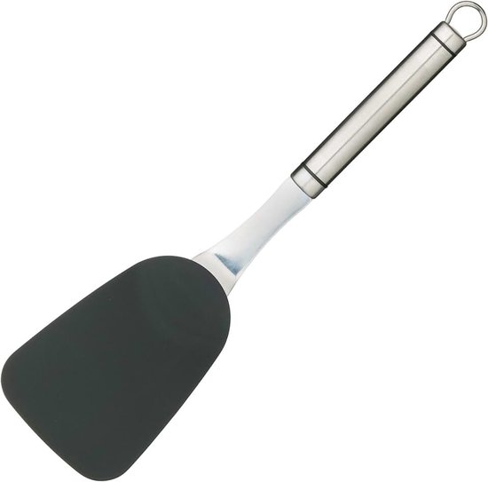 Professional Visspatel, Non-Stick, Roestvrij Staal, 4,3 x 8,4 x 32,79 Centimeter, Zilverkleurig/Zwart, KCPROFL