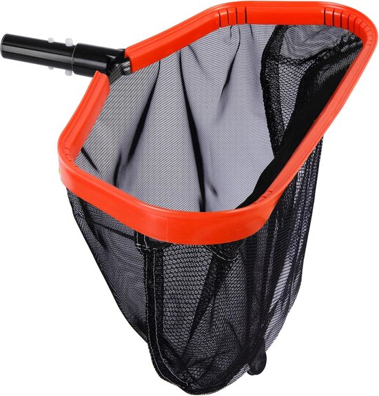 Professioneel zwembadschepnet - aluminium frame - dubbel diep net - reinigen zwembad - rood