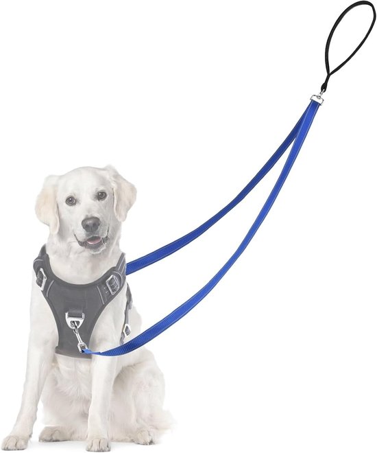 Professionele hondentuig met twee-punts bediening, reflecterende stiksels, zacht gevoerd en eenvoudig om te zetten naar enkele lijn voor comfortabel wandelen met je hond