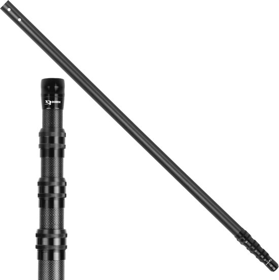 Professionele telescopische zwembadstang - Koolstofvezel - 113-365 cm - skimmernet - zuigkop - borstel van Pro
