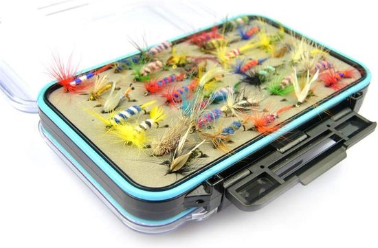 Professionele vliegenvisaccessoires - droog visvliegen kunstaas set - droogvliegen aas - vliegenaas set met waterdichte box - snoekbaars zalm forel van Pro