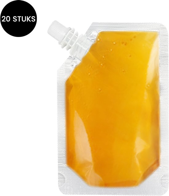 Purepeak Herbruikbare Knijpzakjes Set 20 Stuks - 250ml - Transparant - Hervulbaar