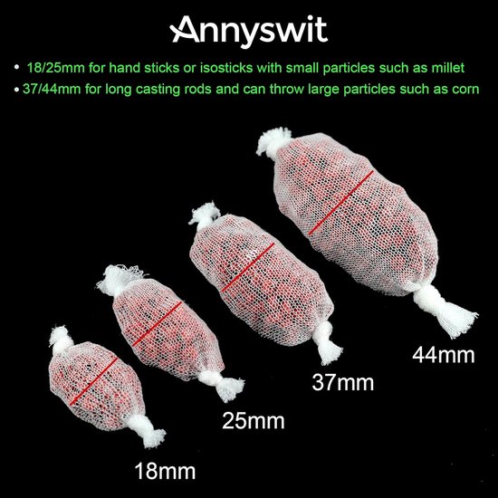 PVA Mesh Kit 5m met Schaar, Trechter en Plunjer Systeem voor Karpervissen - 18mm, 25mm en 37mm PVA Zakjes, Snelle Oplosbare Vissen Bait Voeding Accessoires