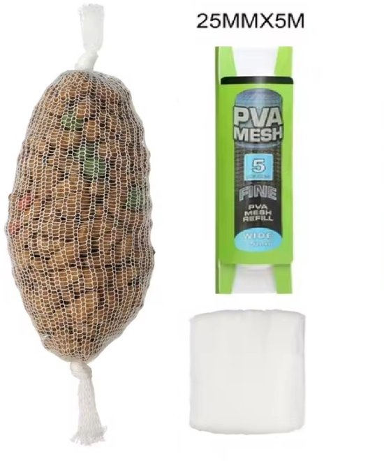 PVA Mesh Tube 25mm x 5m – Karpervissen – Wateroplosbare PVA Zakjes van Merkloos
