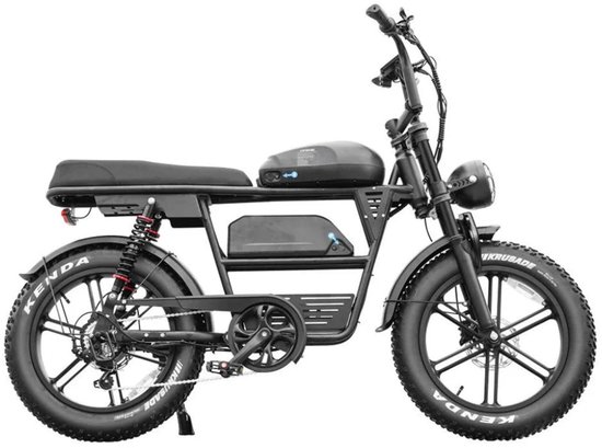 QMWHEEL EB30 Elektrische Fatbike - Dubbele Accu - 20 Inch - 250W Motor - 7 Versnellingen - 120 km Actieradius - Hydraulische Schijfremmen - Zwart van QmWheel