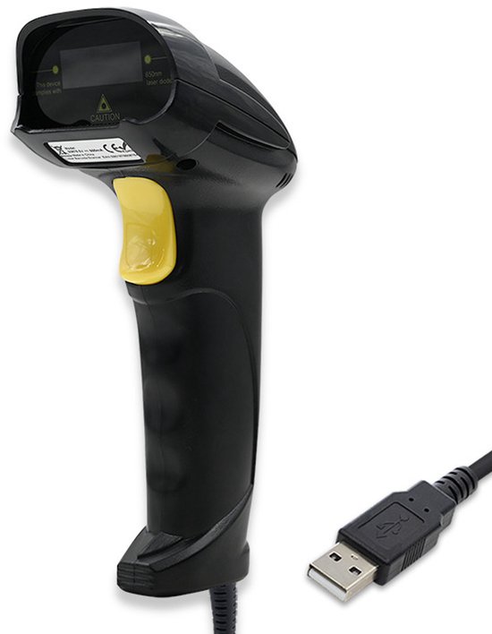 Qoltec Serie - Draadloze 1D Barcodelezer - USB - Zwart