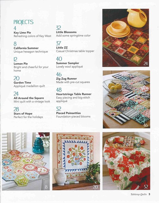 Quilt Patronen Boek - Tafelkleden Ontwerpen - Huis Decoratie - 12 Snelle Ontwerpen - 21 x 27 cm van Merkloos