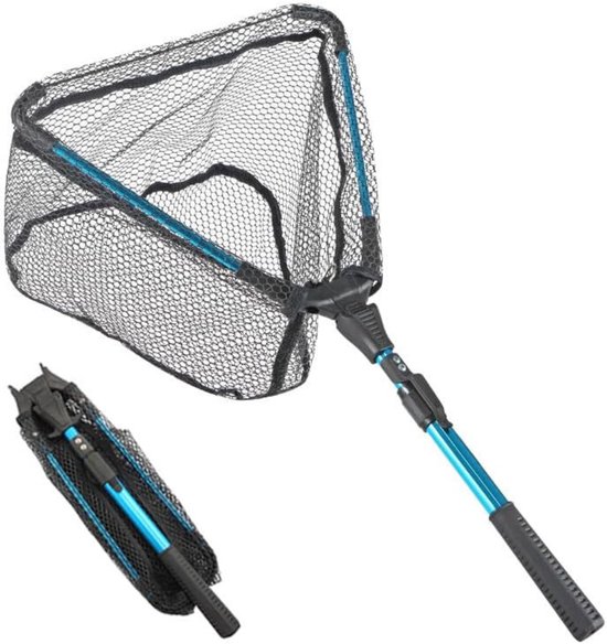 Quvo® Schepnet Vissen - Visnet - Telescoop Schepnet - Duurzaam Net met Rubberen Coating - Zwart- 42cm x 16cm x 8cm van Merkloos