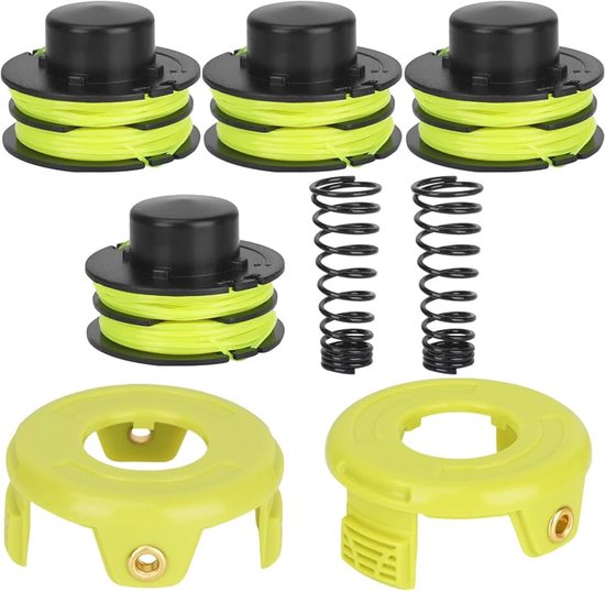 RAC118 RAC119 geschikt voor Ryobi RLT3025F, RLT3025S, RLT3525S, RLT2523, RLT3525, RLT3123 elektrische grastrimmer, 8,4 m lengte Ø 1,2 mm met spoelafdekking (4 spoelen + 2 doppen + 2