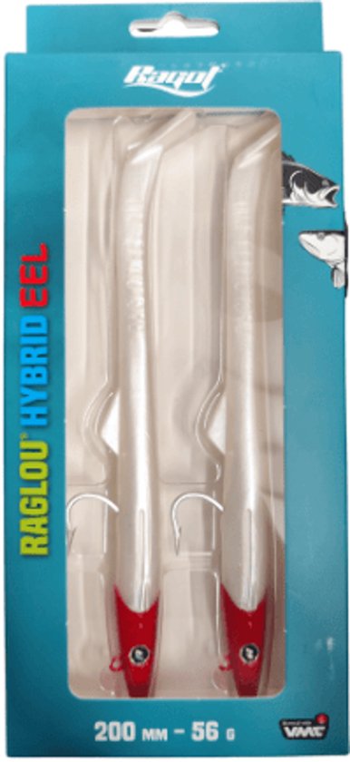 Ragot Raglou Hybrid Eel - softbait voor zeebaars, makreel, kabeljauw - 20cm van Merkloos