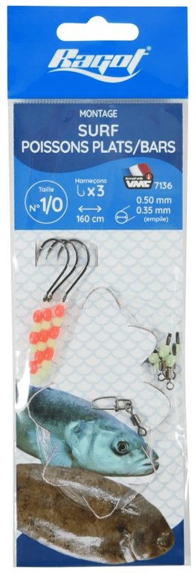 Ragot Surf Rig Flat Fish Bass #4 van Merkloos
